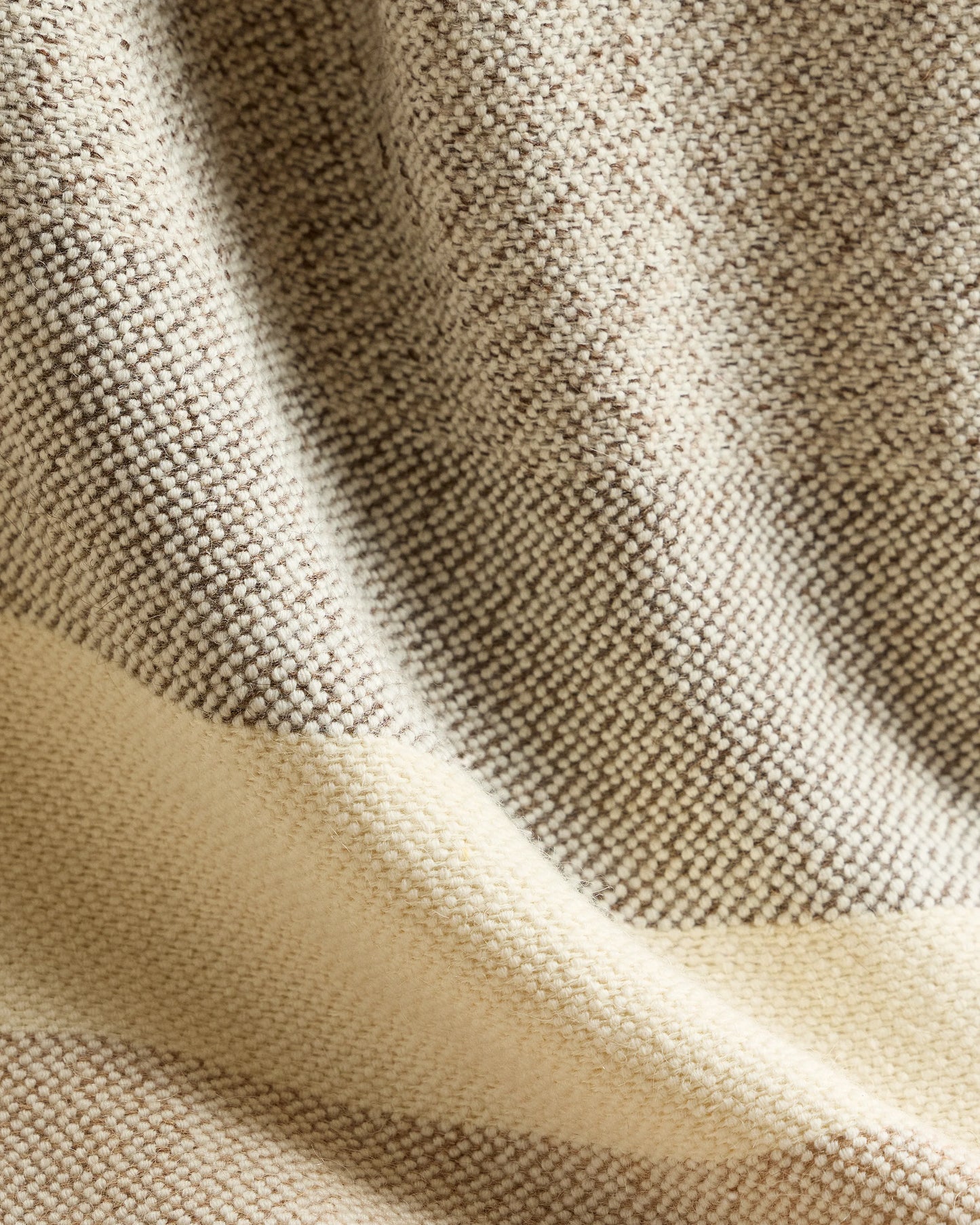 Wool Alpaca Stripe Throw - 50x70 / Latte