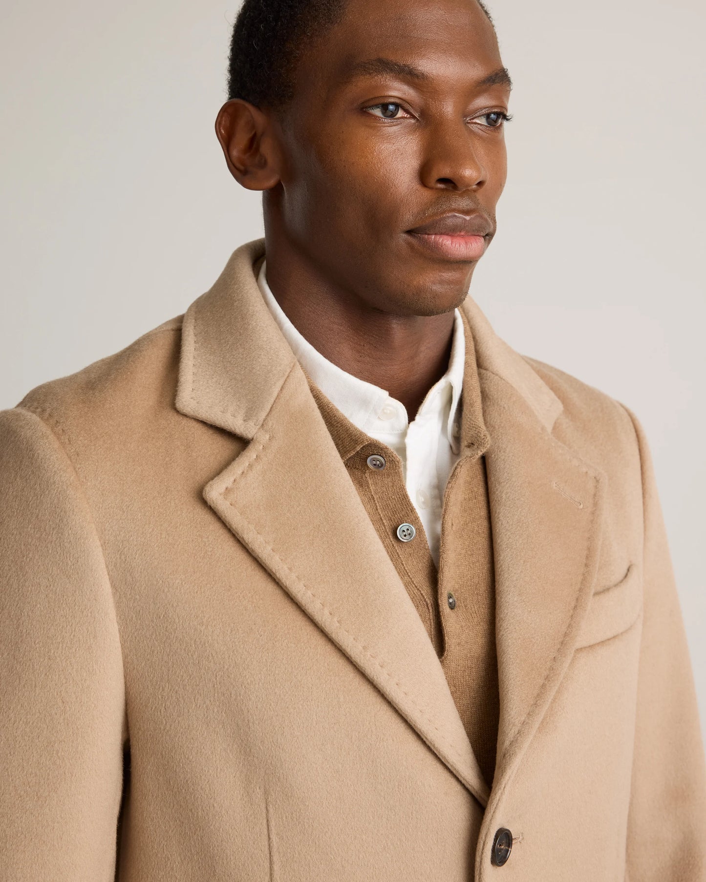 100% Mongolian Cashmere Double-Faced Overcoat - S / Heather Graphite