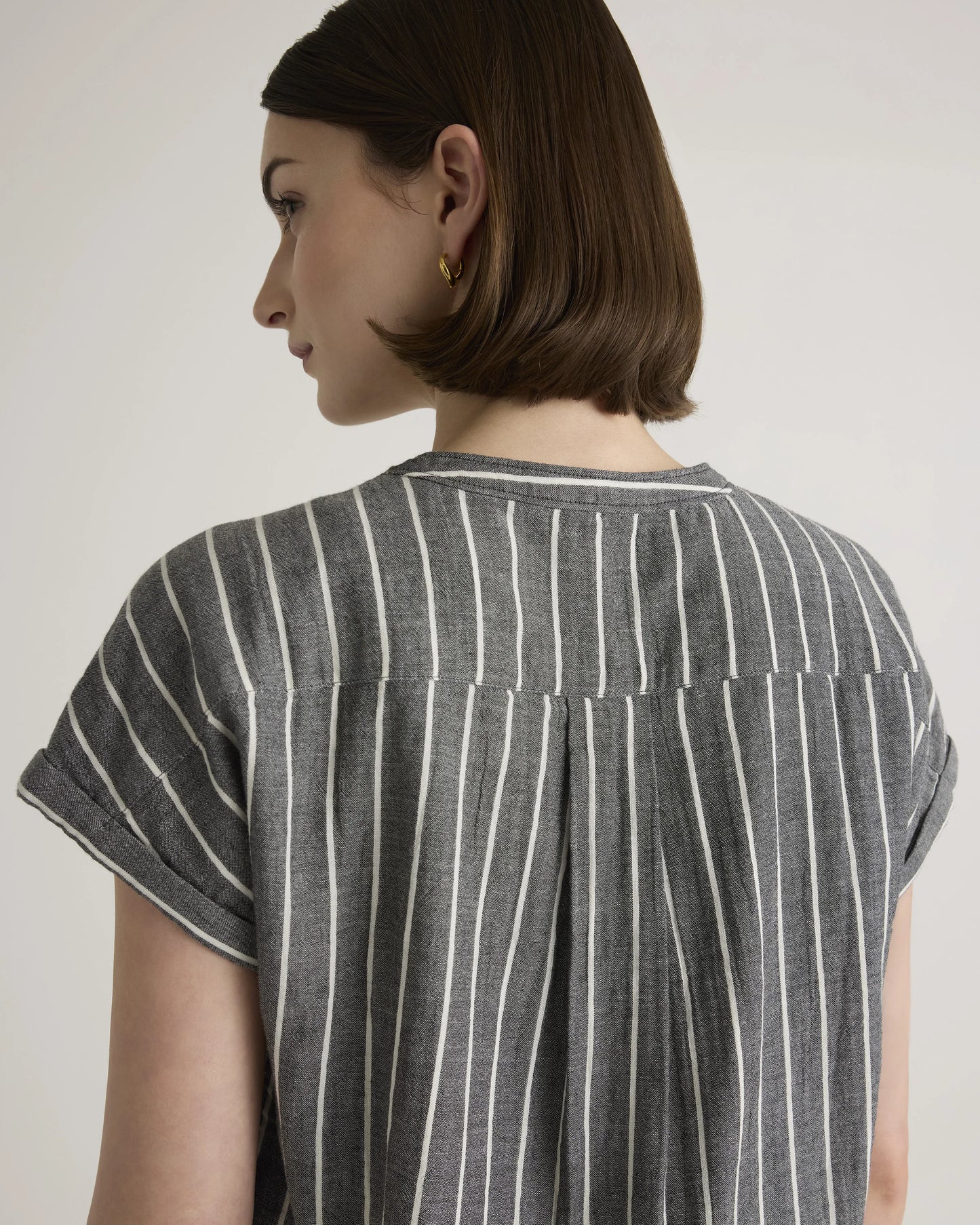 100% Organic Cotton Gauze Roll Sleeve Shirt - XS / Spiced Orange