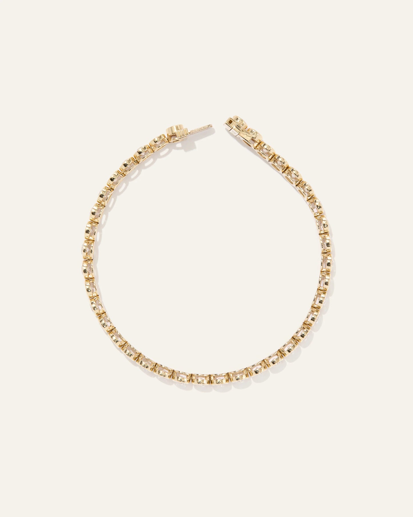 14K Gold Lab Grown Diamond Bezel Set Tennis Bracelet - 4ctw - 6.5" / Yellow Gold