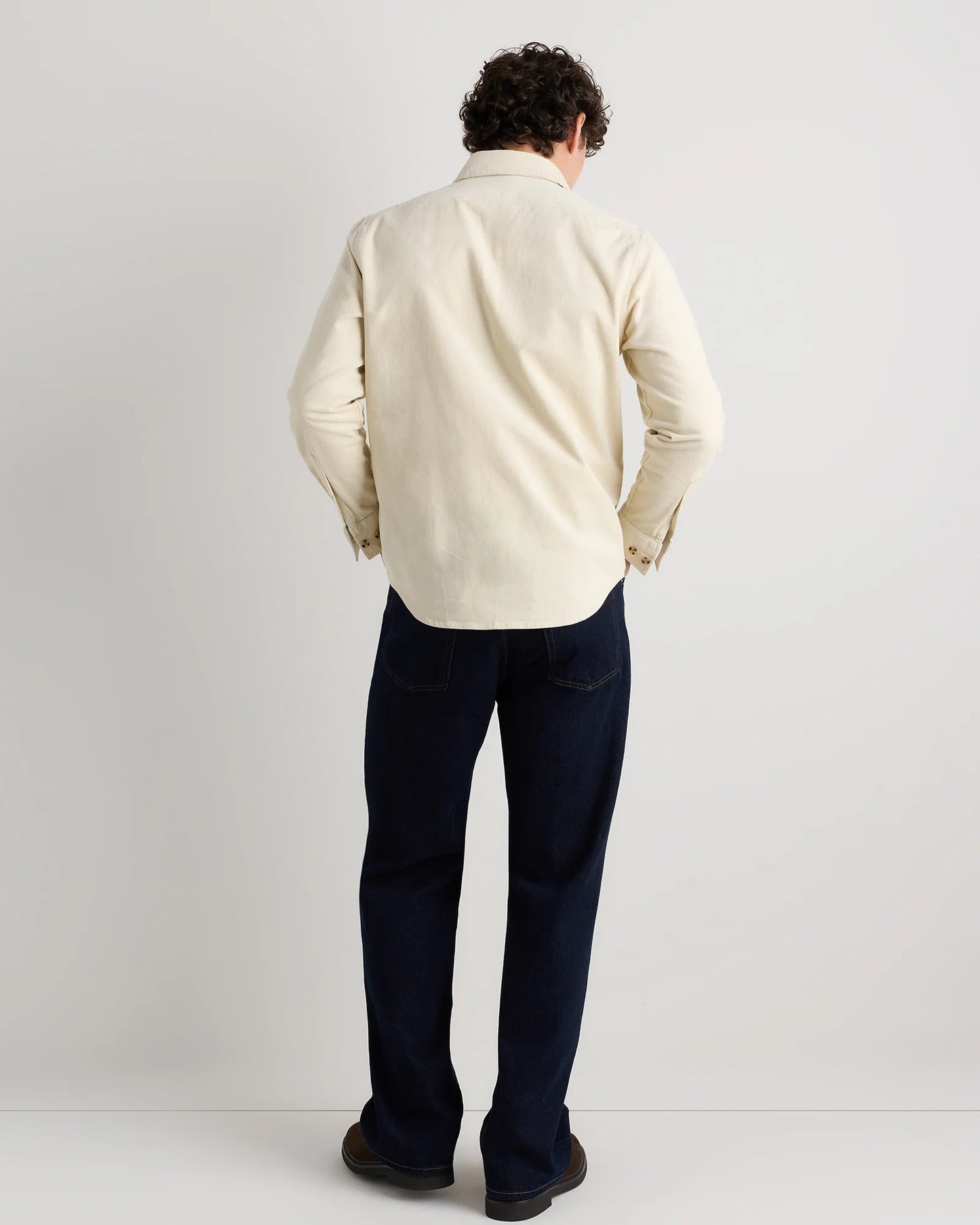 Organic Stretch Corduroy Utility Shirt - S / Dark Khaki