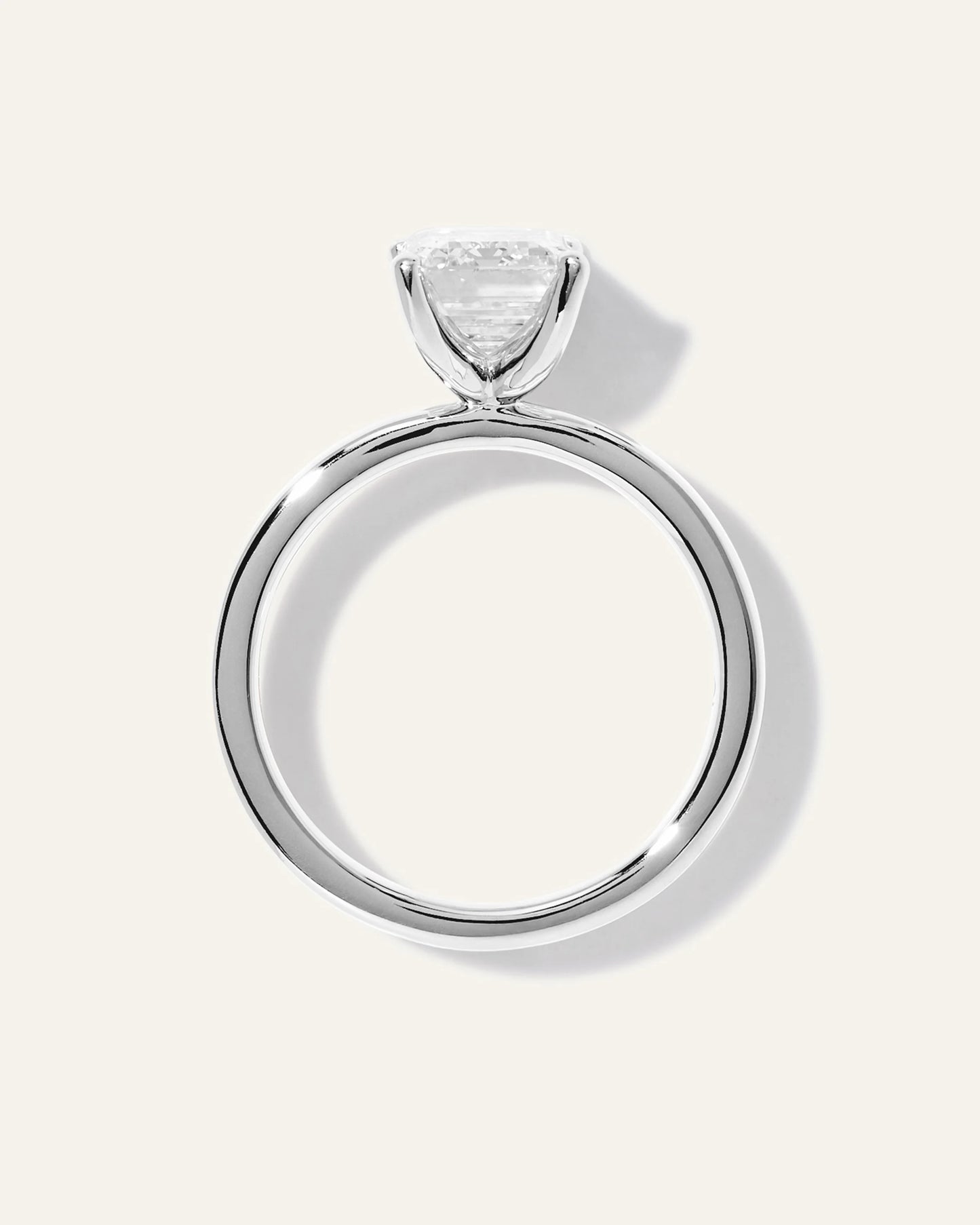 Lab Grown Diamond Emerald Comfort Fit Engagement Ring - 2.5ct - 4 / Yellow Gold