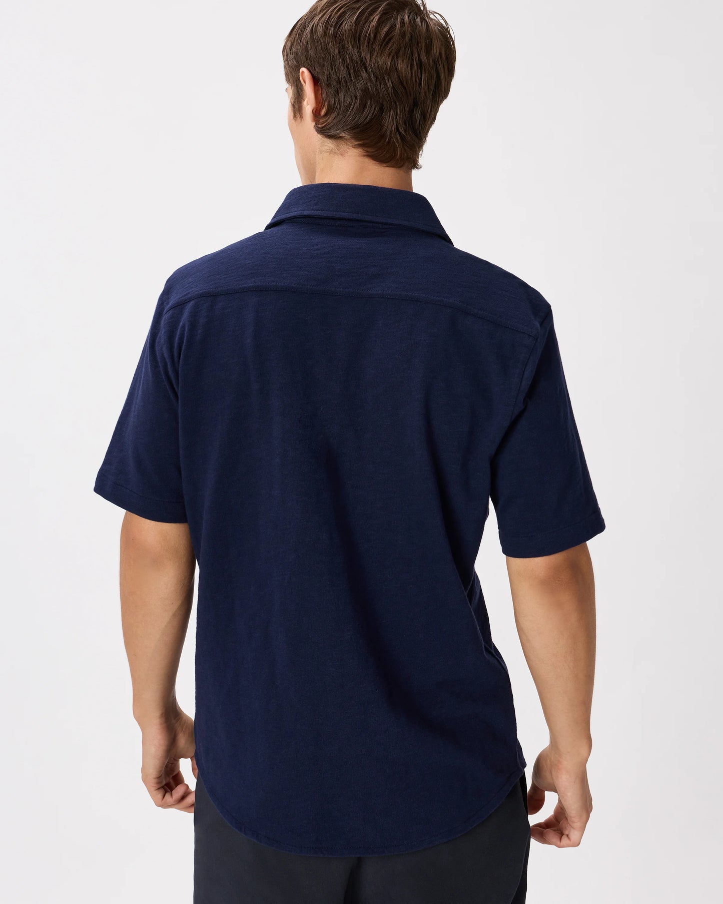 100% Organic Cotton Slub Short Sleeve Button Up Shirt - S / Heather Grey