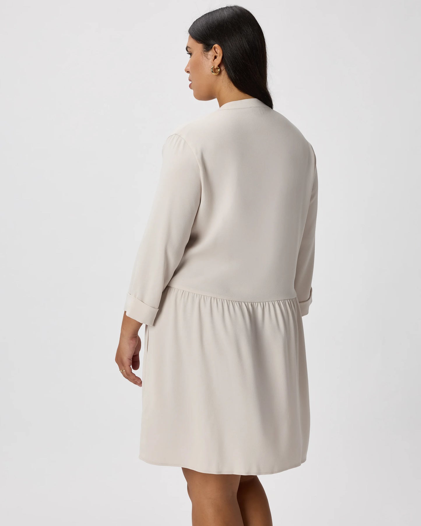 Fluid Crepe Shirt Dress - XS / Wine Tasting Red