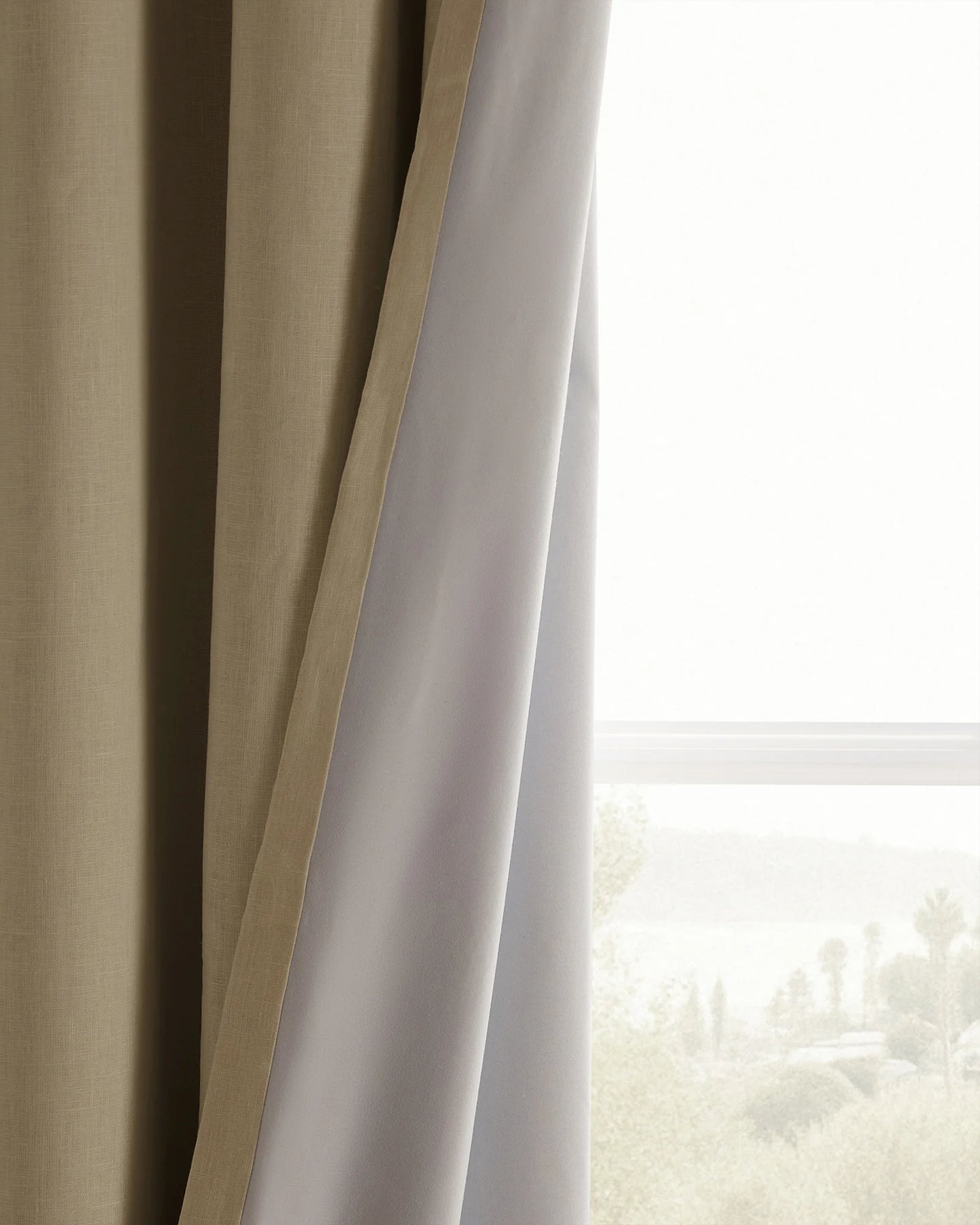 European Linen Grommet True Blackout Curtain - Single Panel - 48x84 / White