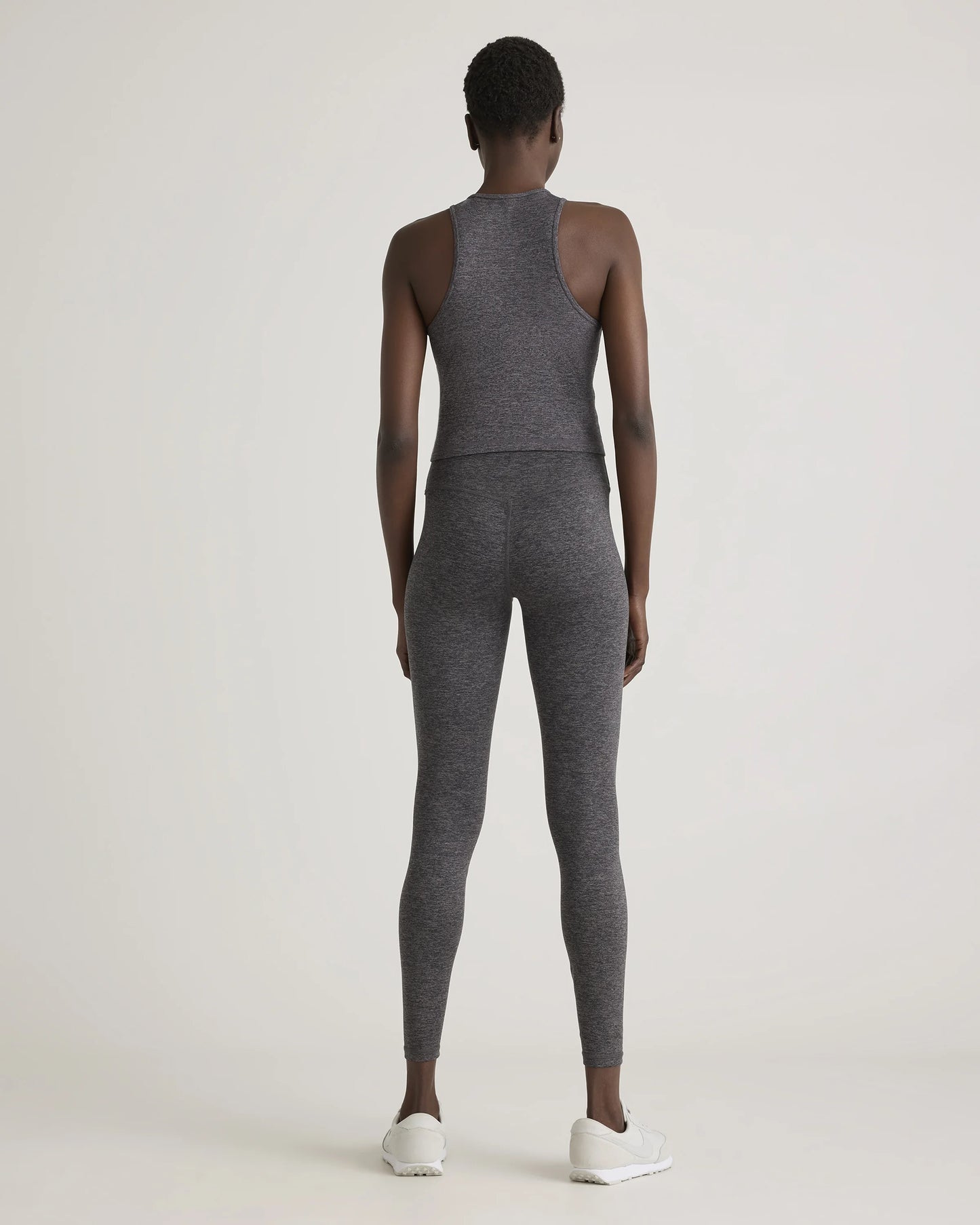 Ultra-Soft High Neck Cropped Tank - XS / Heather Charcoal
