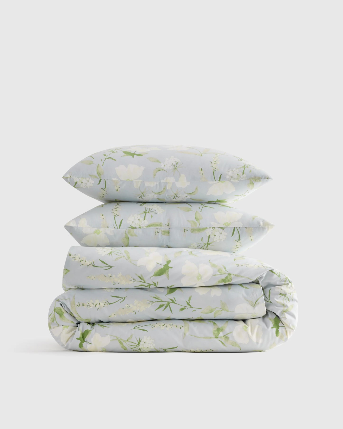 Organic Crisp Percale Floral Duvet Cover Set - Twin / Toffee Florette