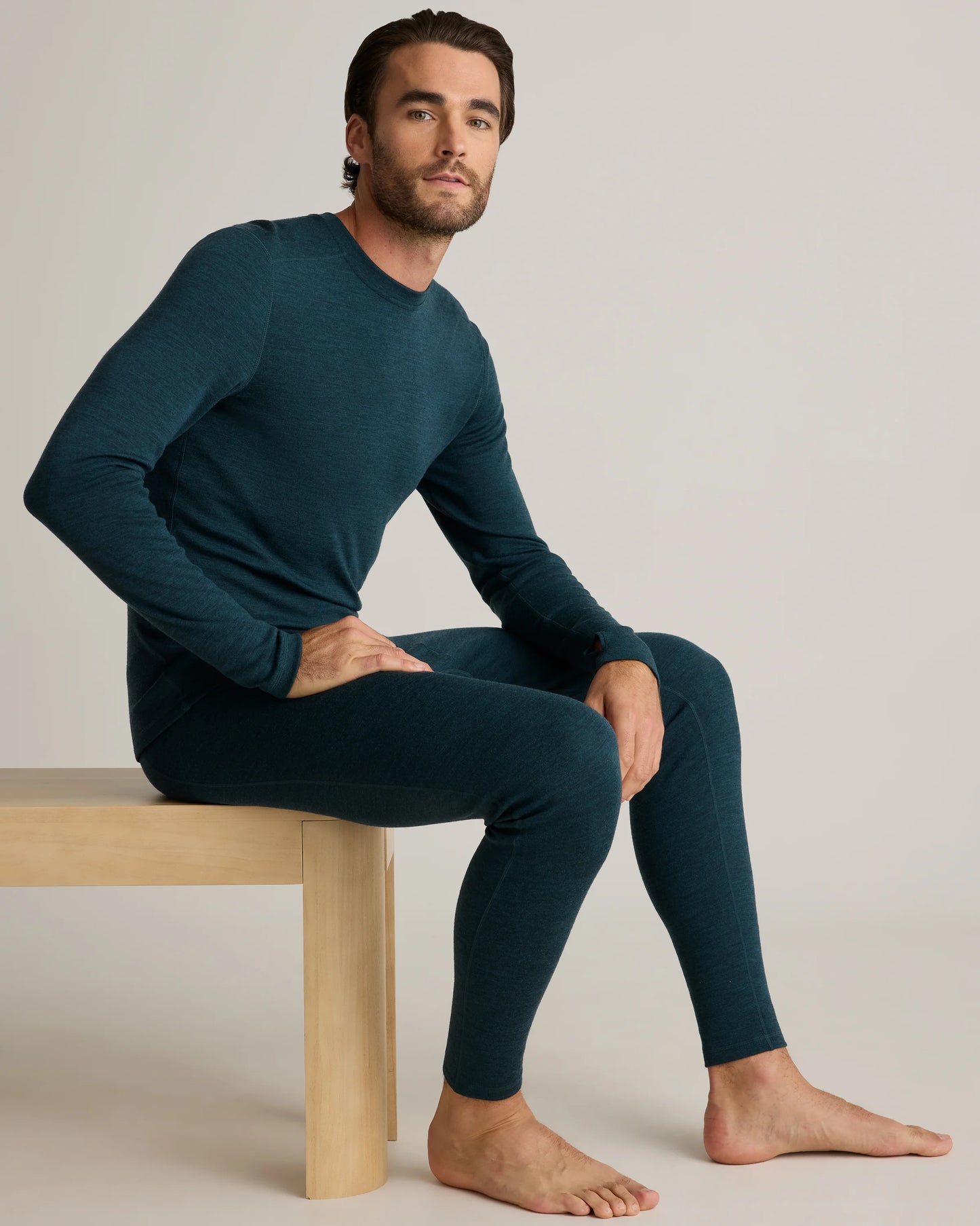 100% Merino Wool Cold Weather Base Layer Bottoms - S / Black