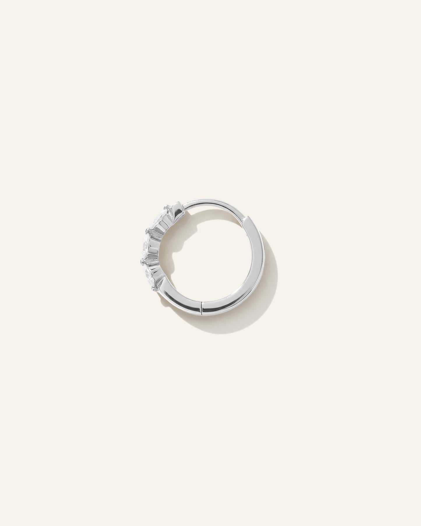 14K Gold Lab Grown Diamond Shared Prong Huggie - One Size / Yellow Gold