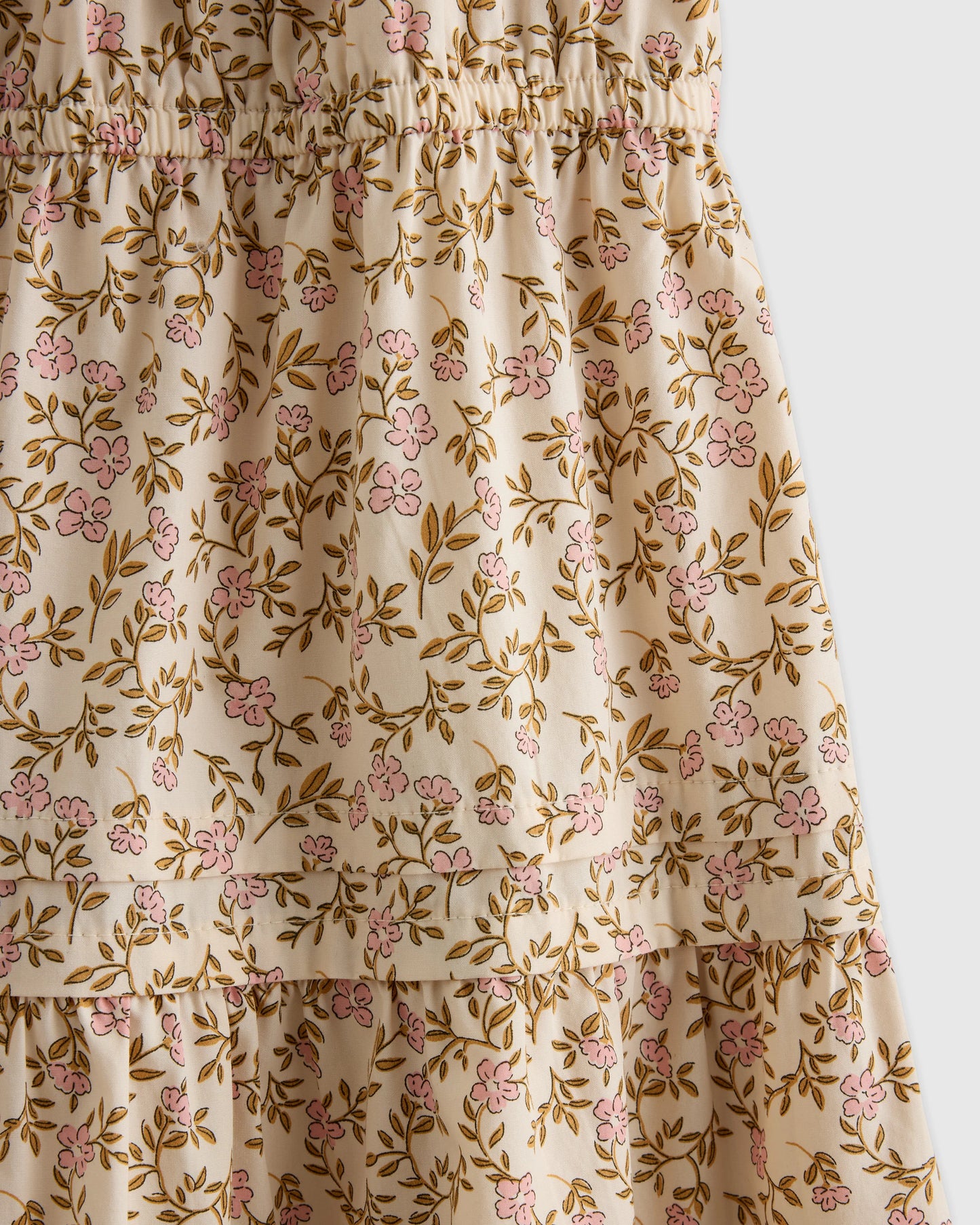 100% Organic Cotton Poplin Tiered Dress - 6 / Wildflower Botanical