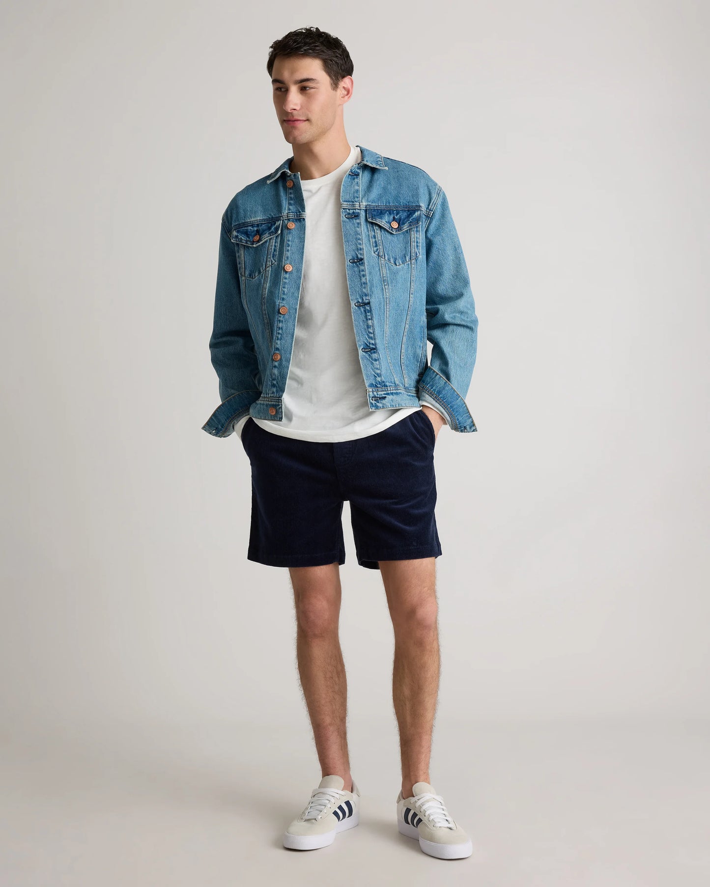 Organic Stretch Corduroy Shorts - 6" - S / Granite Grey