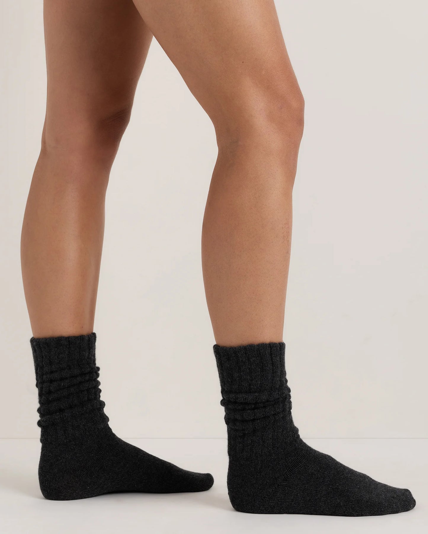 Mongolian Cashmere Slouch Sock - XS/S / Ivory