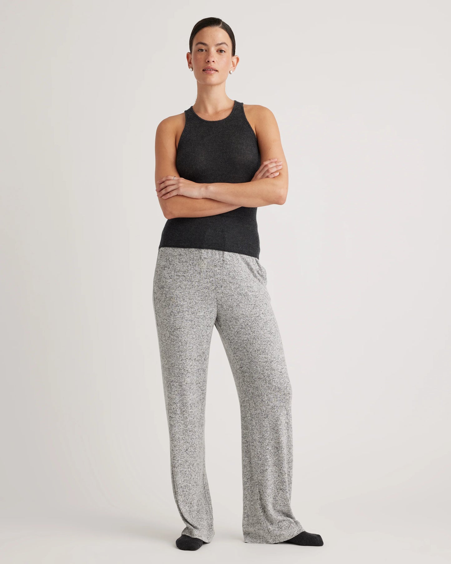 Brushed Lounge Straight Leg Pant - XS / Heather Grey