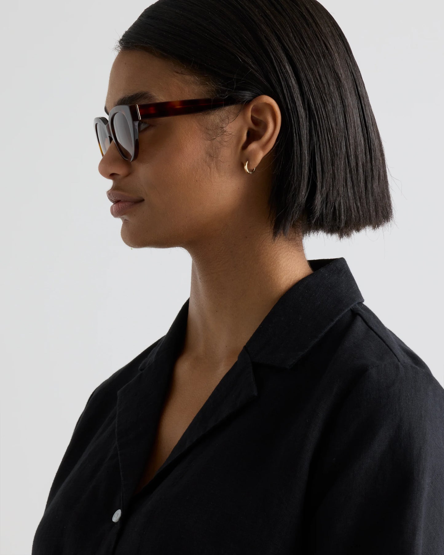 Capri Polarized Acetate Sunglasses - Standard / Black with Grey Gradient lens