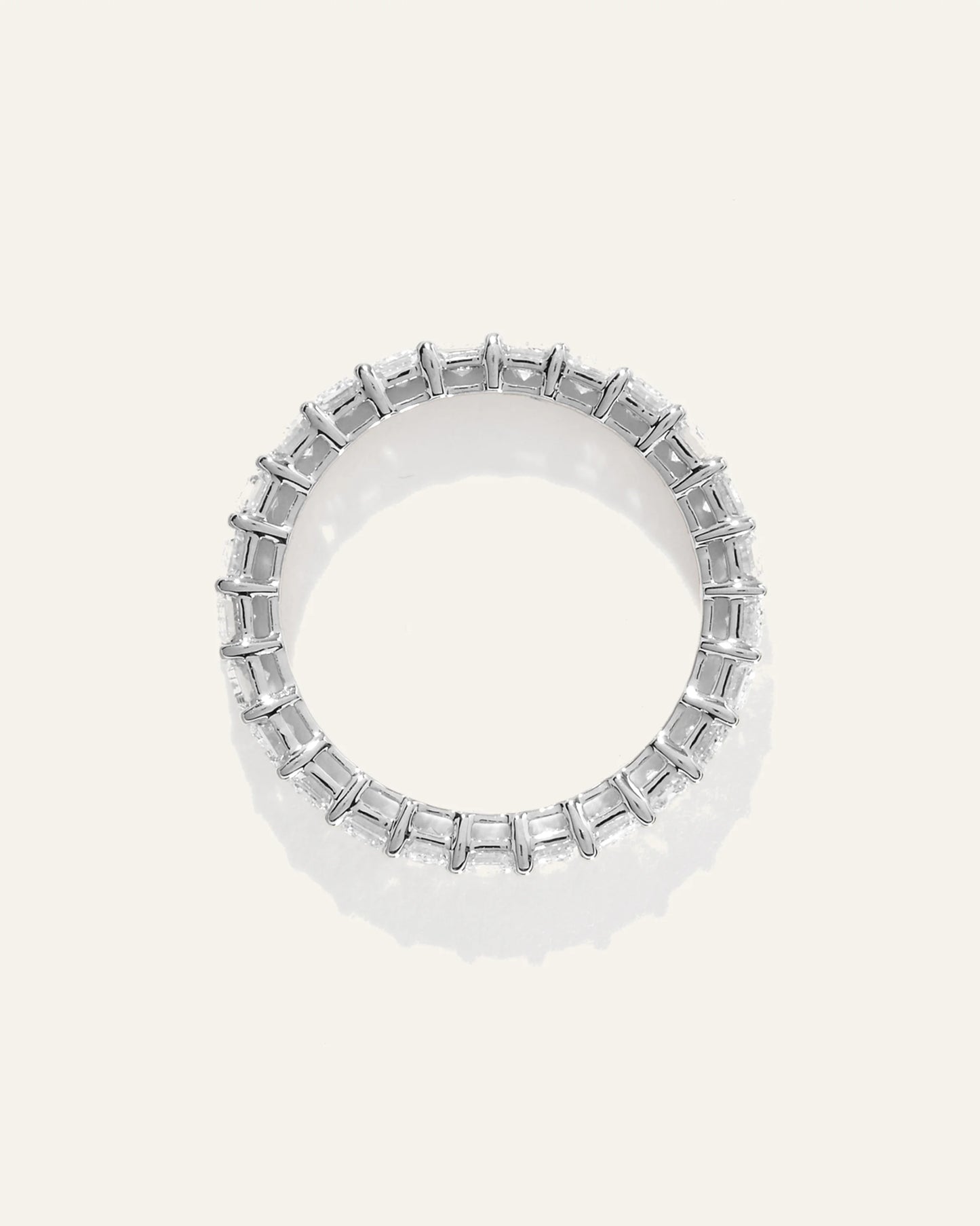 Lab Grown Diamond Emerald Eternity Band - 5 / Yellow Gold