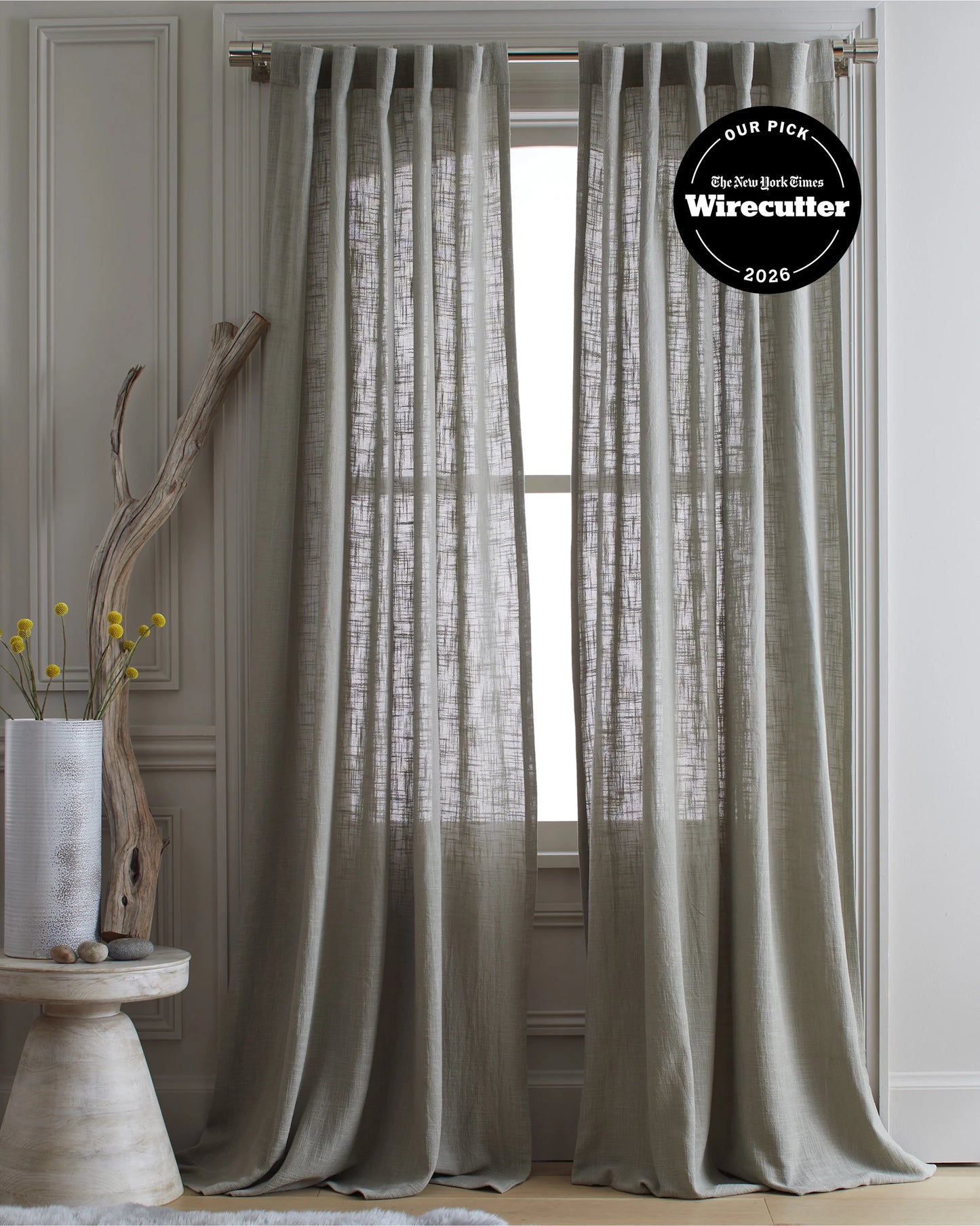 Cotton Sheer Curtain Set (Set of 2) - 48x84 / White