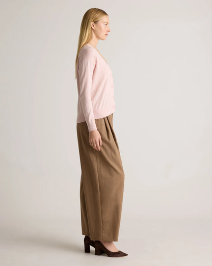 Lightweight Cotton Cashmere Cardigan - XS / Heather Oatmeal