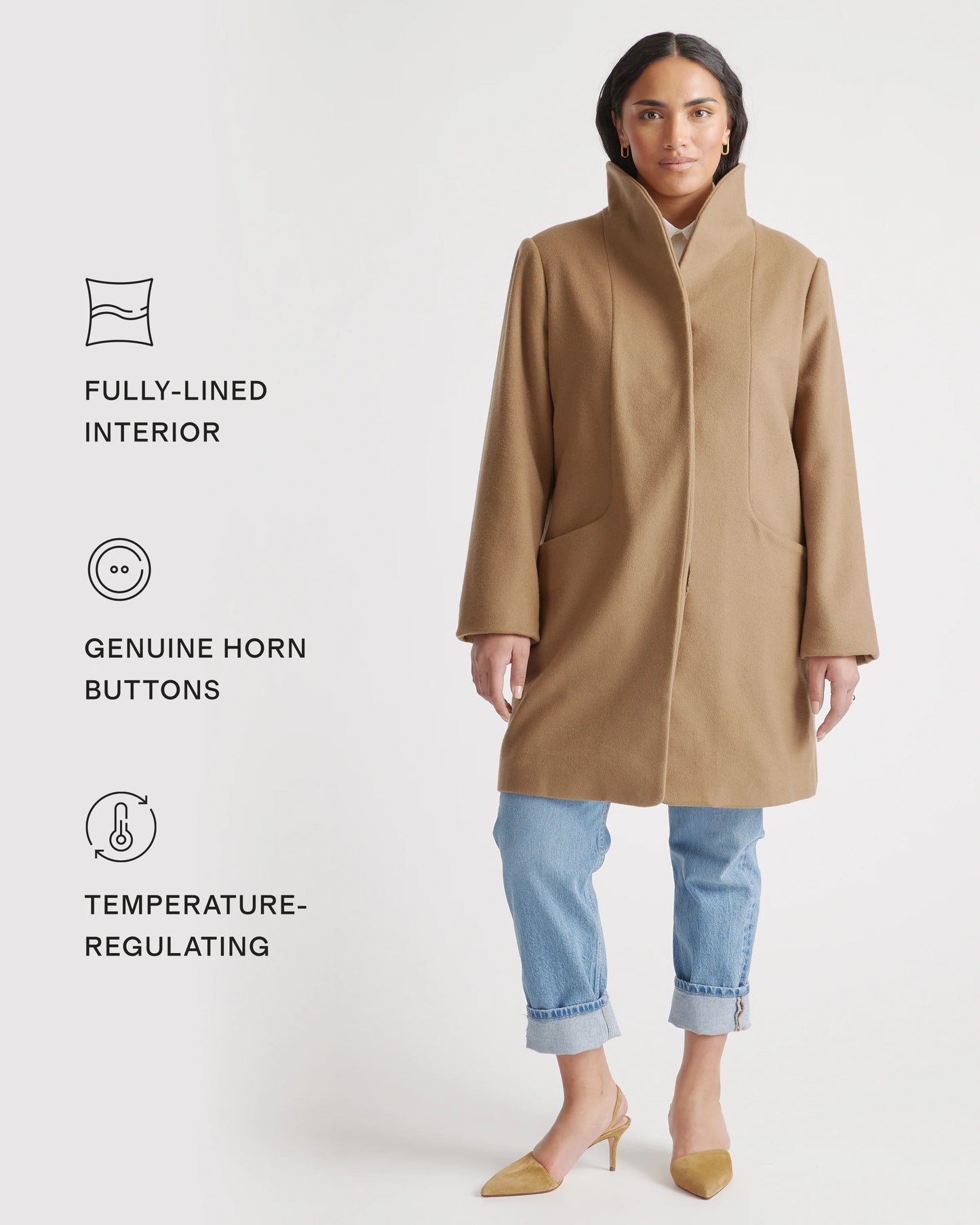 Italian Wool Cocoon Coat - XS / Black