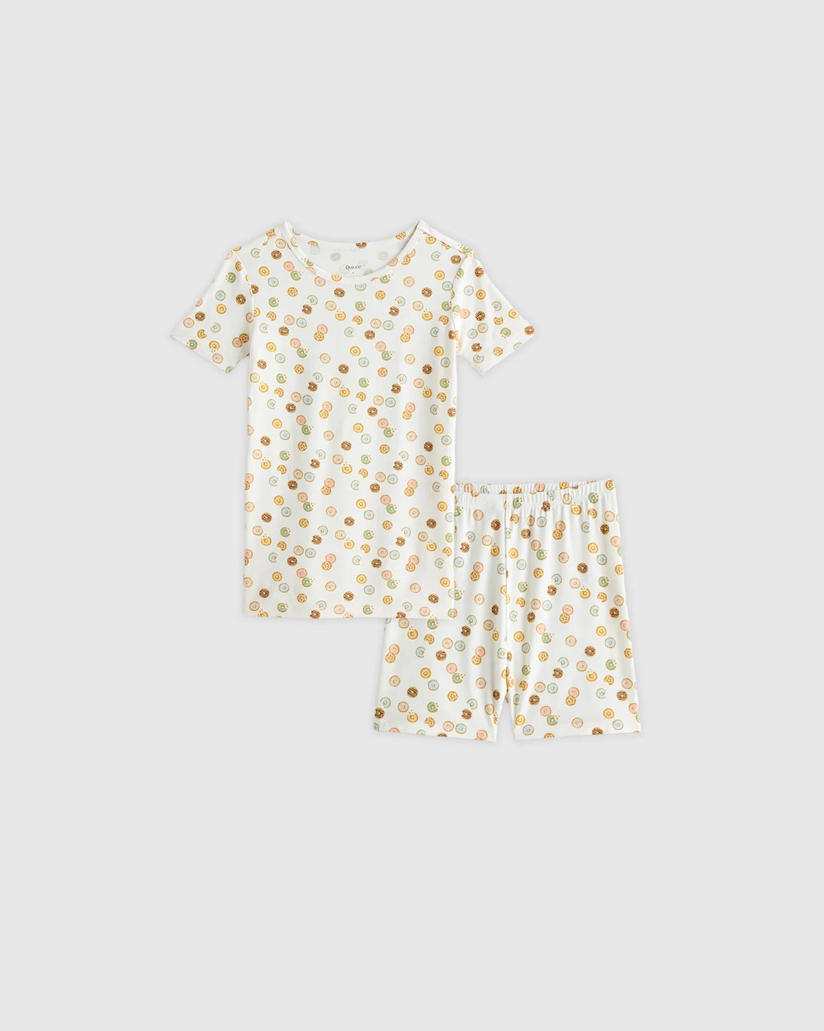 Bamboo Short Sleeve and Shorts Pajama Set - 2T / Lavender Hearts
