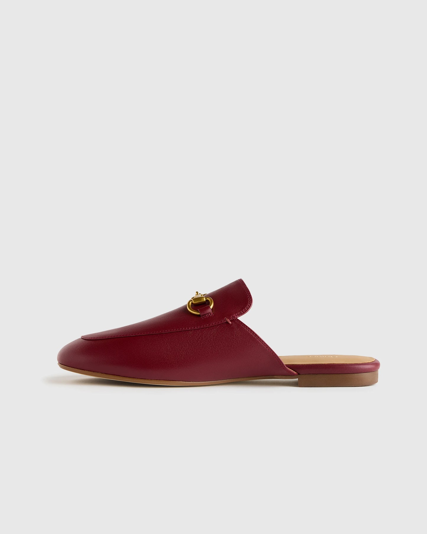 Italian Leather Horsebit Loafer Mule - 5 / Garnet