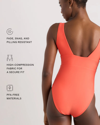 Italian Plunge One-Piece Swimsuit - XS / Deep Navy