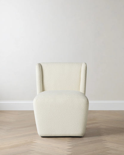 Performance Boucle Shelter Back Dining Chair - One Size / Ivory