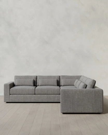 Ashford Deep Seat L Sectional in Performance Chenille Linen Blend - 119x119 / Sorrell