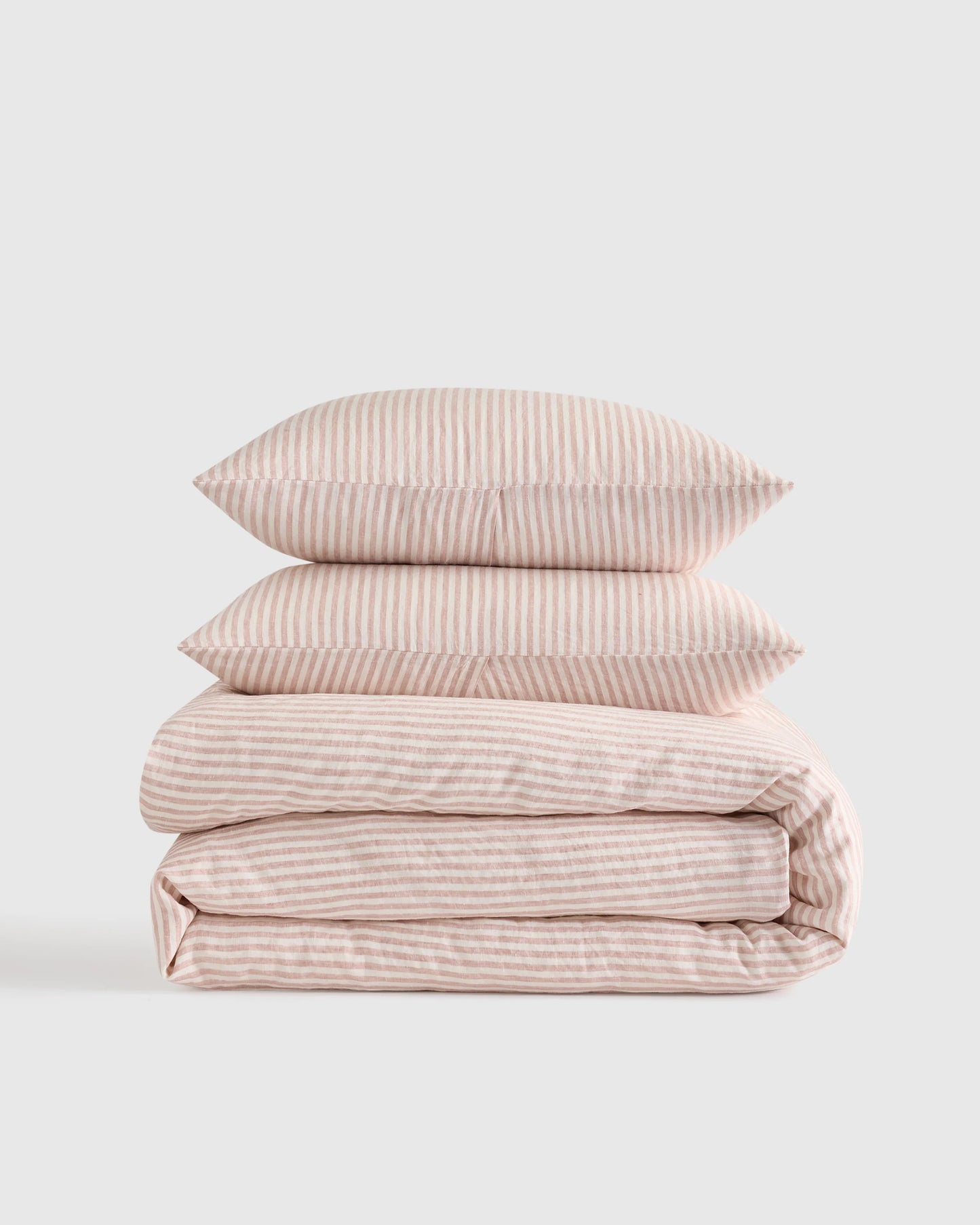 European Linen Duvet Cover Set - Twin / Peach