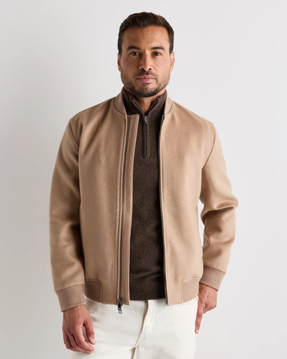 100% Mongolian Cashmere Bomber Jacket - S / Black
