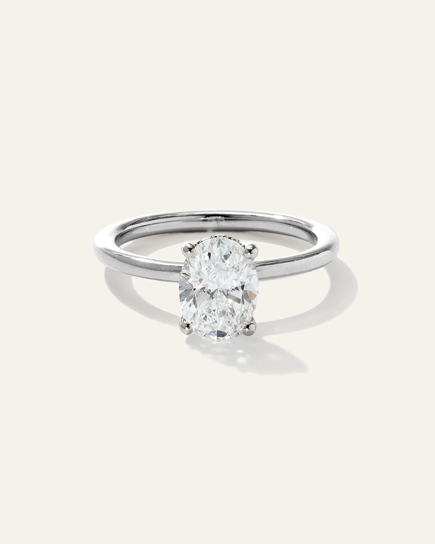 Lab Grown Diamond Oval Petite Hidden Halo Engagement Ring - 1.5ct - 4 / Yellow Gold
