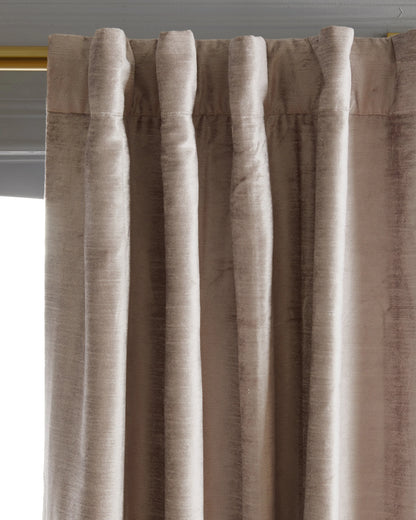 Luster Velvet True Blackout Curtain - Single Panel - 48x84 / Champagne
