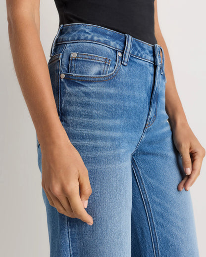 Luna Stretch Relaxed Straight Jeans - 24 / Cool Blue