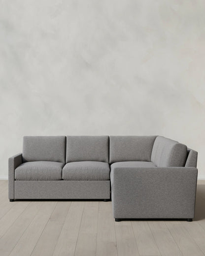 Brennan L Sectional in Performance Basketweave - 99x99 / Flax