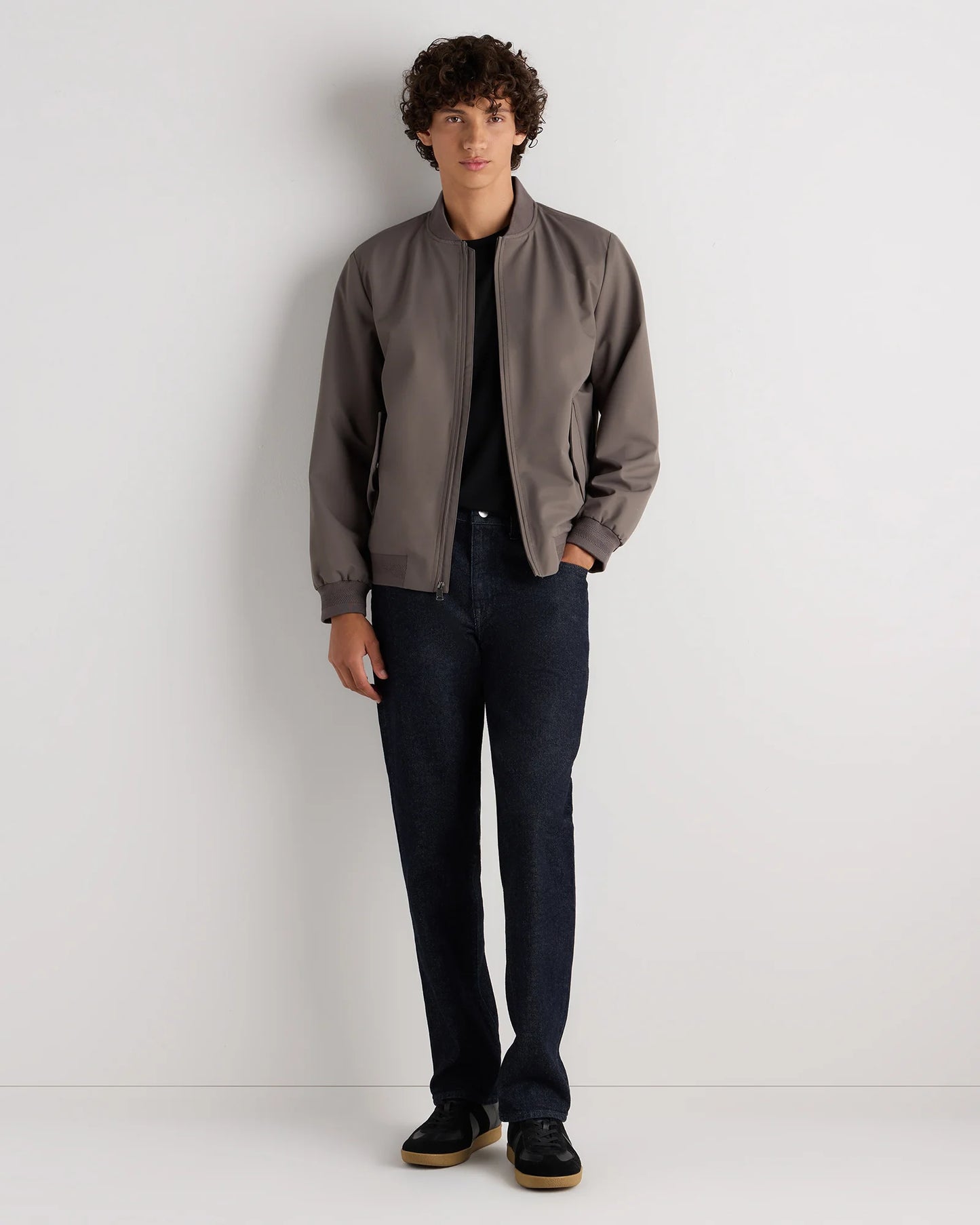 Water-Resistant Flex Bomber Jacket - S / Black