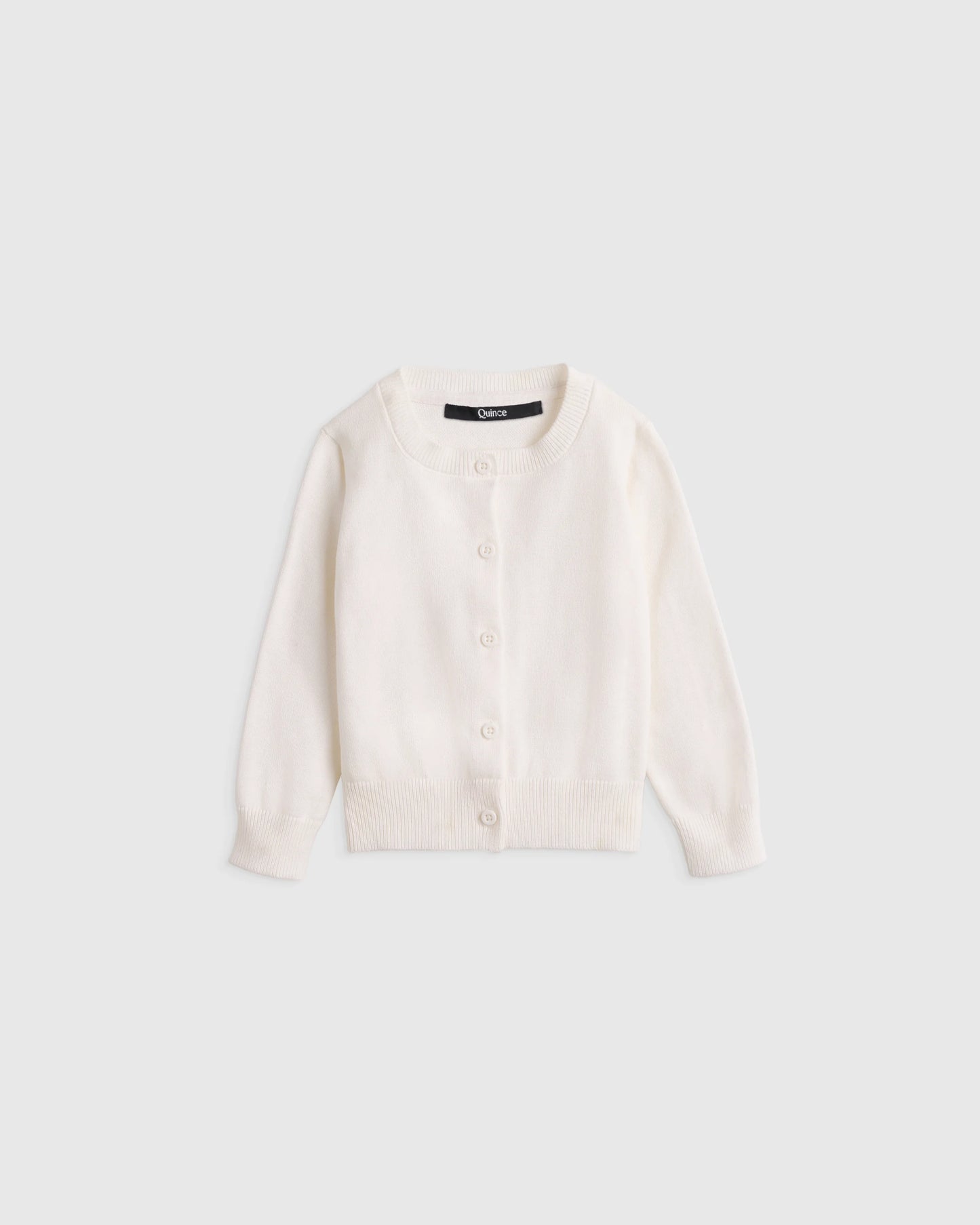100% Organic Cotton Crewneck Cardigan - 0-3M / Ivory
