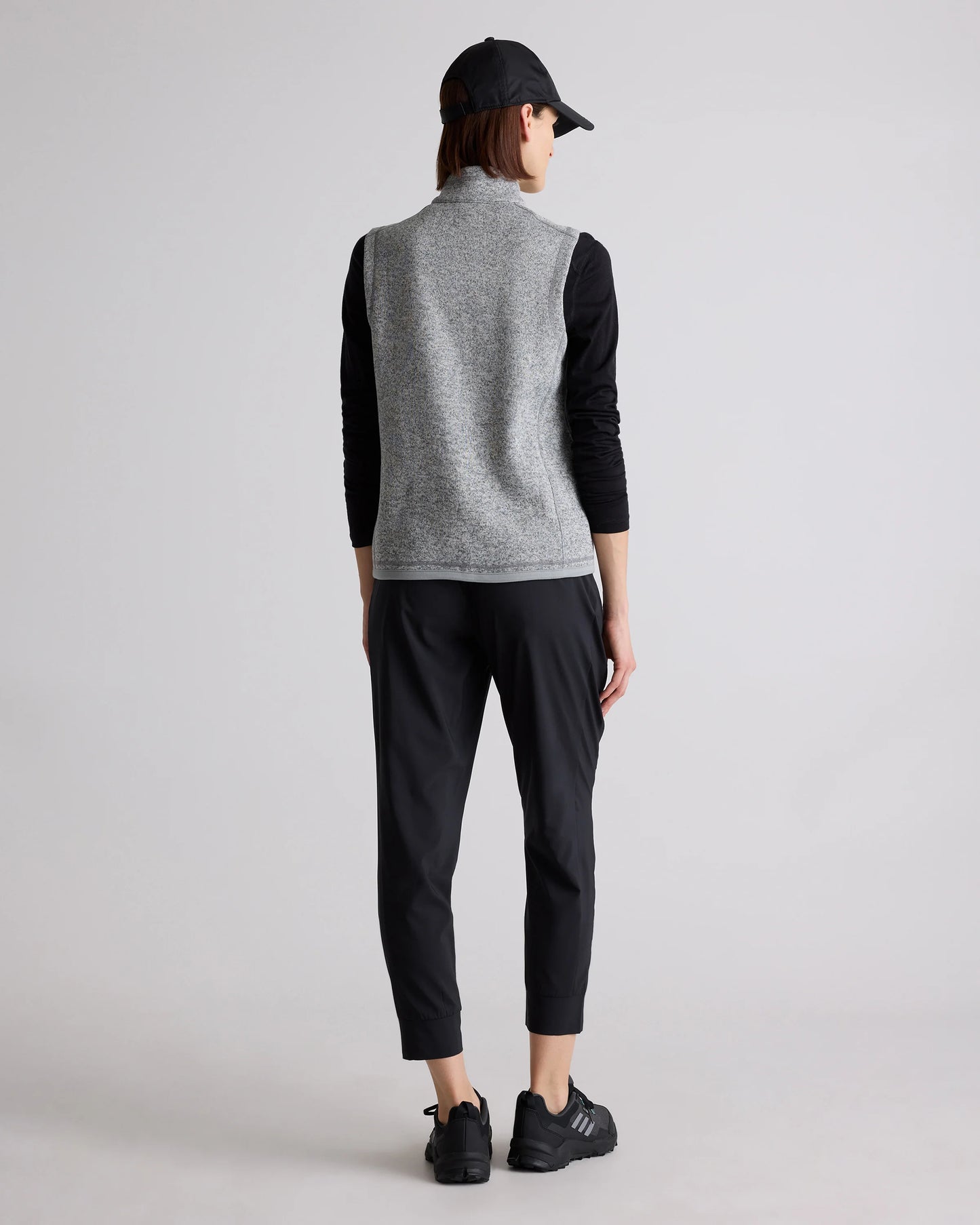 Sweater-Knit Fleece Full-Zip Vest - XS / Heather Mineral Green