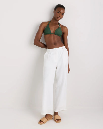 Italian Full Coverage Ring Triangle Bikini Top - XS / Palm