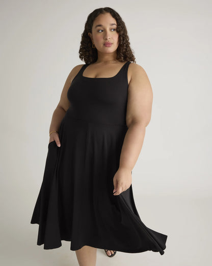 Tencel Jersey Fit & Flare Dress - 1X / Brown