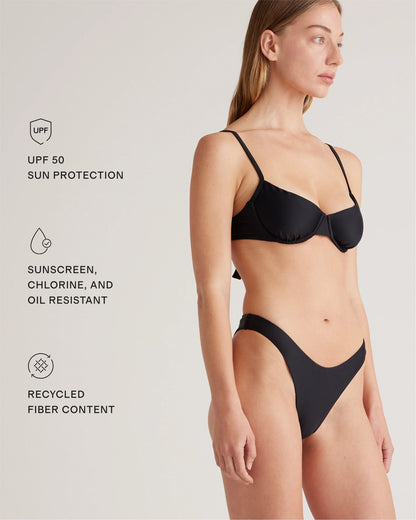 Italian High-Leg Bikini Bottom - XS / Mocha Midi Dot