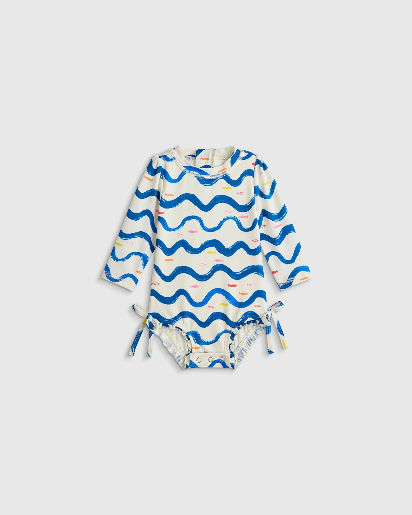 Long Sleeve Tie One-Piece Swimsuit - 0-3M / Soft Ditsy Floral