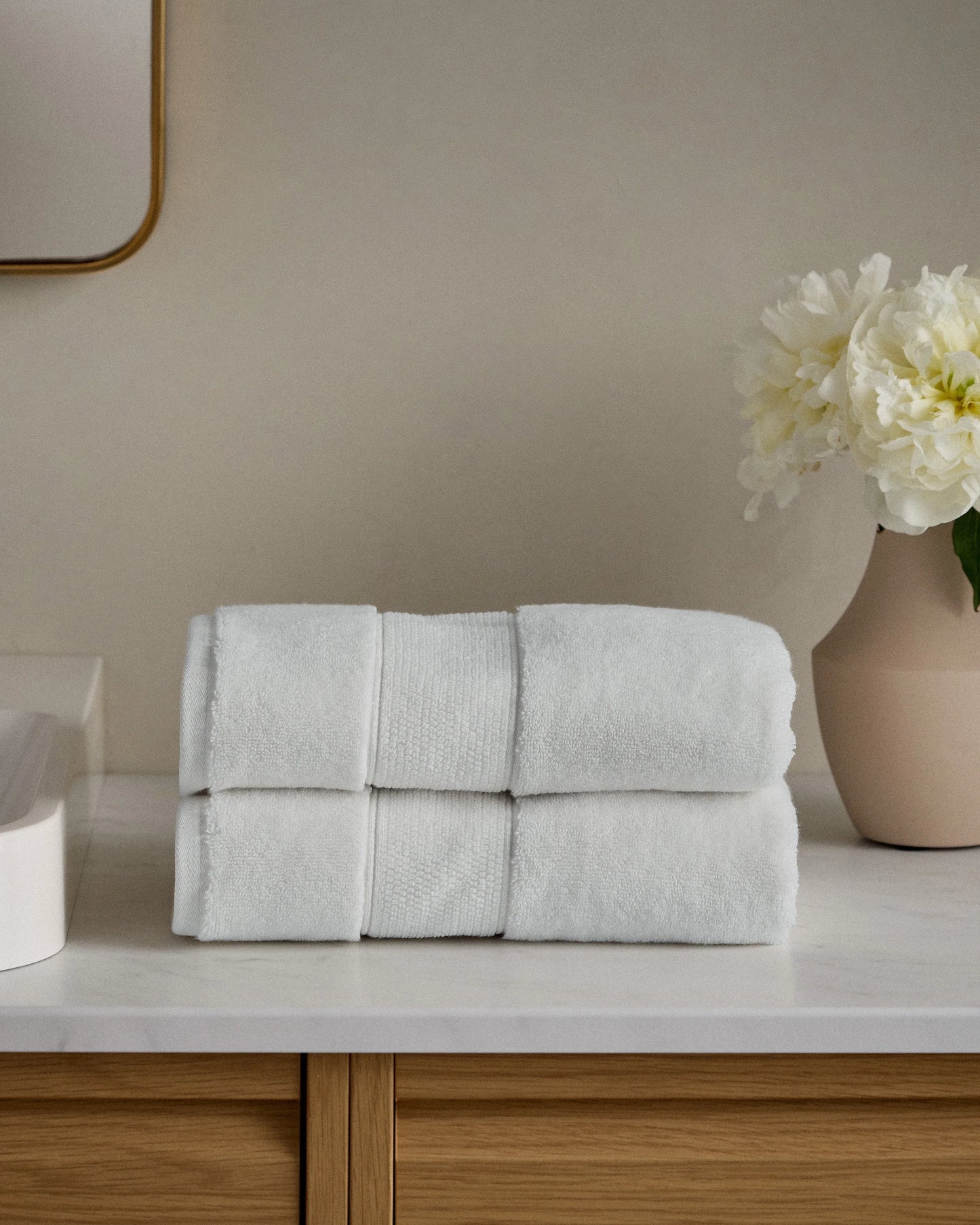 Classic Organic Turkish Cotton Hand Towel (Set of 2) - One Size / White