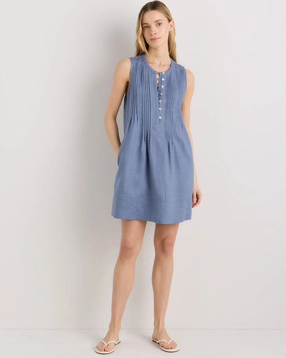 100% European Linen Sleeveless Swing Dress - XS / Classic Mini Gingham