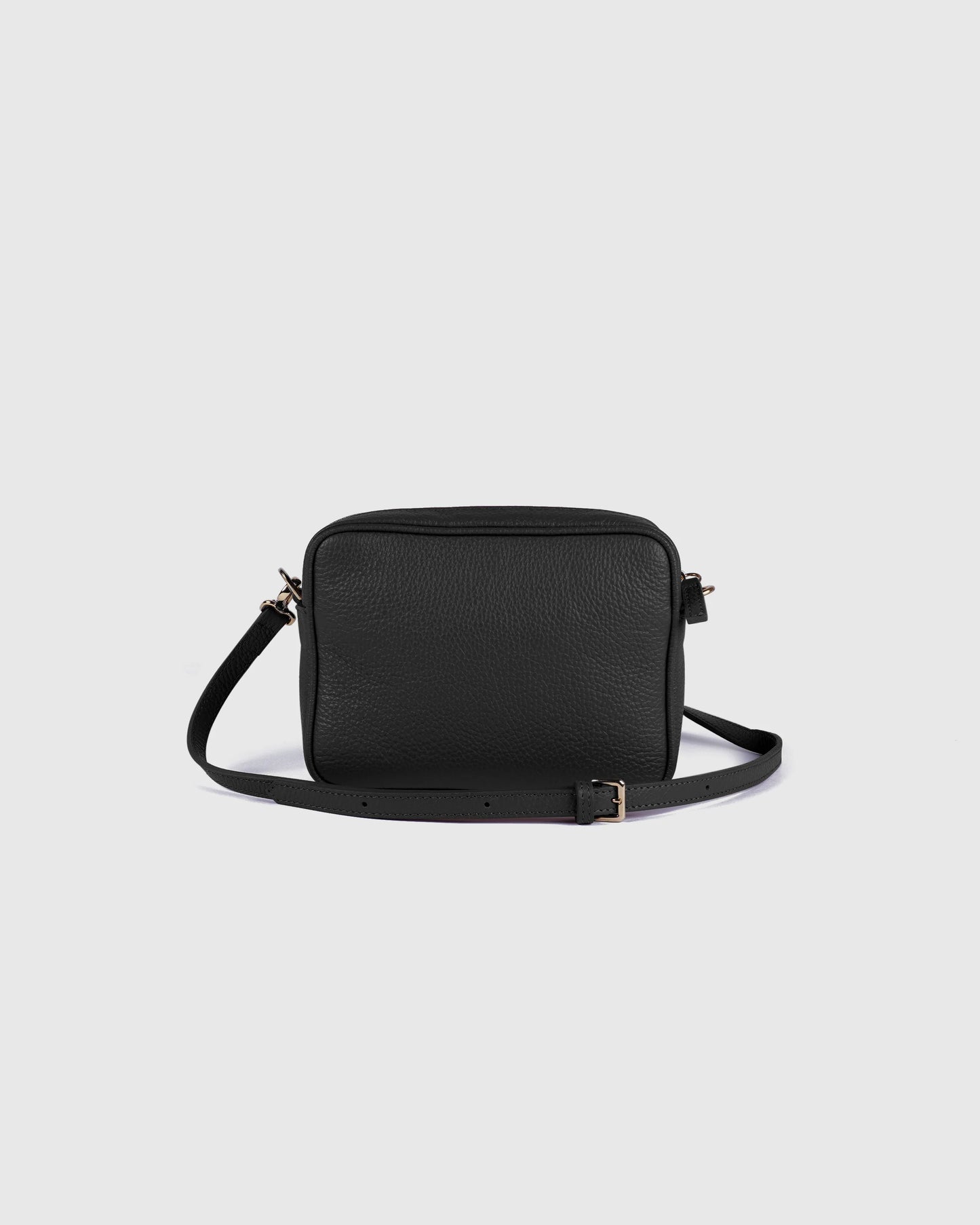 Italian Leather Crossbody Bag - One Size / Black Croco