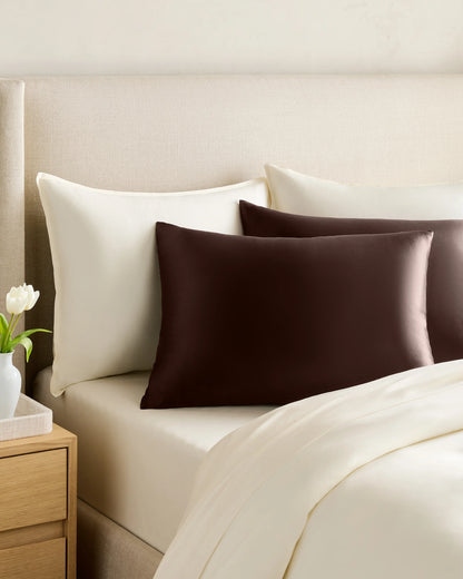 100% Mulberry Silk Pillowcase - Standard / White