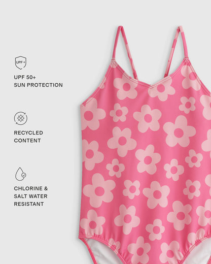 One-Piece Swimsuit - 2T / Wavy Fish