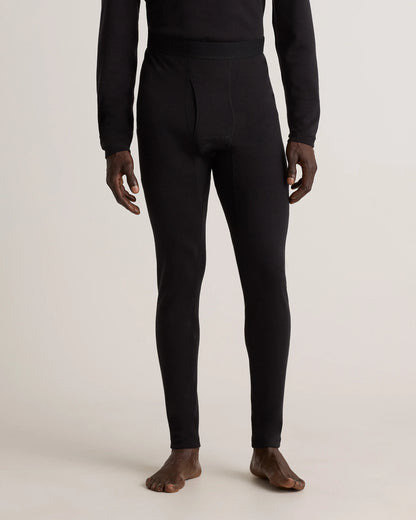 100% Merino Wool Cold Weather Base Layer Bottoms - S / Black