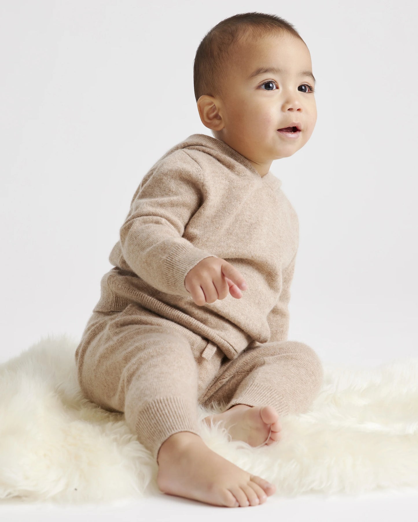 Washable Cashmere Hoodie - 9-12M / Oatmeal