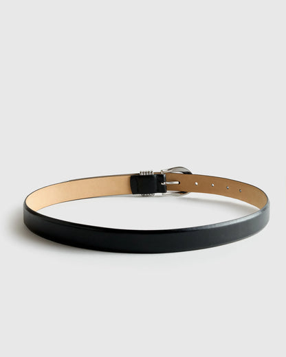 Daphne European Leather Multi Keeper Belt - XS / Black/Gold