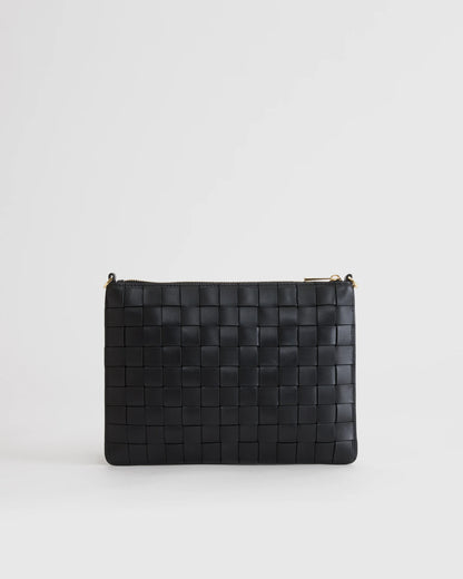 Italian Leather Handwoven Convertible Crossbody - One Size / Cognac