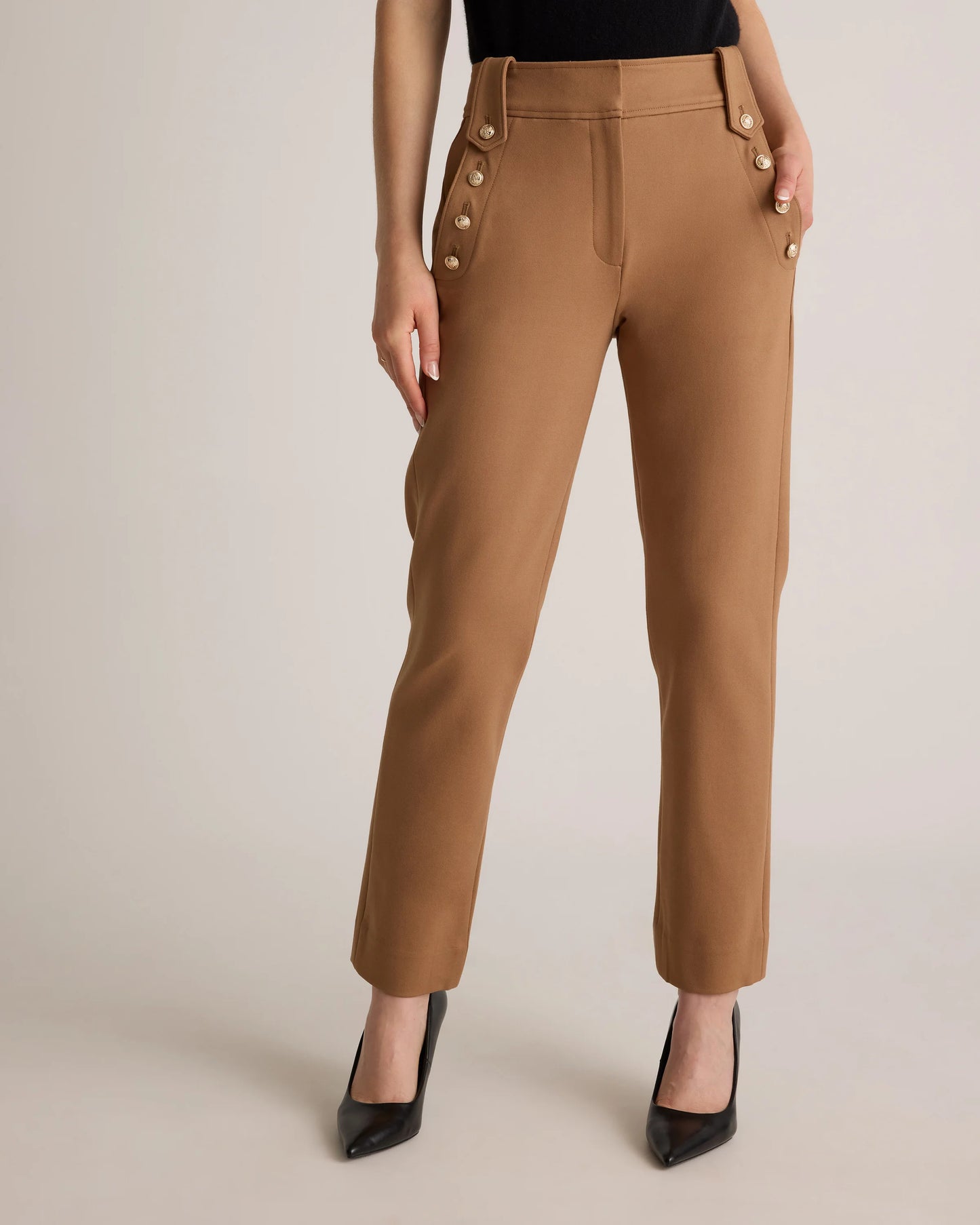 Ultra-Stretch Ponte Straight Leg Mariner Pants - XS / Morel Grey